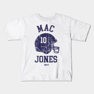 Mac Jones New England Helmet Font Kids T-Shirt